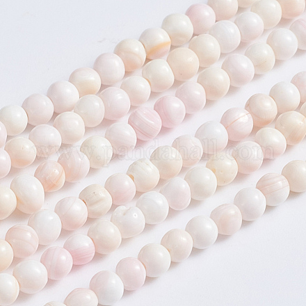 Fili di perle di conchiglia rosa naturale SSHEL-L016-18C-1