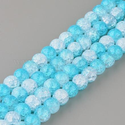 Chapelets de perles en quartz craquelé synthétique GLAA-S135-6mm-08-1