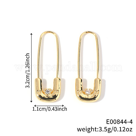 Модные серьги-кольца из латунного кубического циркония в форме броши VD1668-4-1