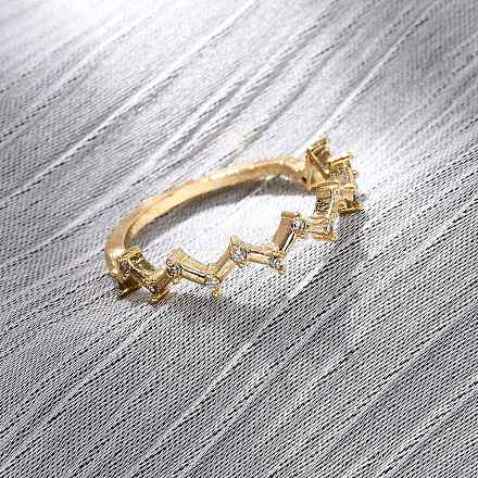 Латунные микро проложить пальцев кольца кубического циркония RJEW-C141-05G-1