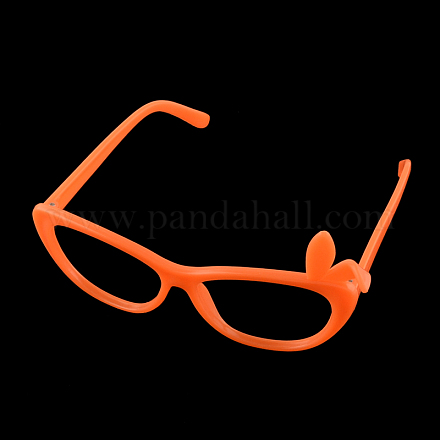 Atractiveウサギの耳の子供用プラスチック製の眼鏡フレーム  ダークオレンジ  12.5x6.2cm SG-R001-04G-1