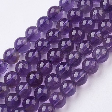 Chapelets de perles en améthyste naturelle G-J376-20-6mm-1