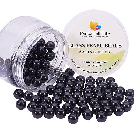 Pearlized Glasperlen runde Perlen HY-PH0001-10mm-080-1