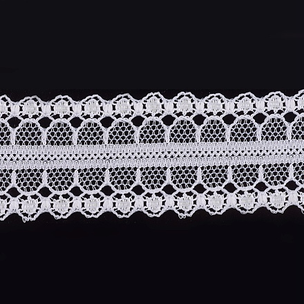 Ruban en nylon avec garniture en dentelle pour la fabrication de bijoux ORIB-F003-101-1