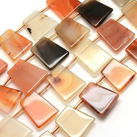 Trapezoid Natural Carnelian Beads Strands G-P063-139-1