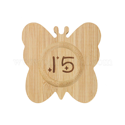蝶の形をした木製ブレスレットデザインボード  DIYビーズジュエリー作りトレイ  湯通しアーモンド  12x12cm PAAG-PW0017-01A-1