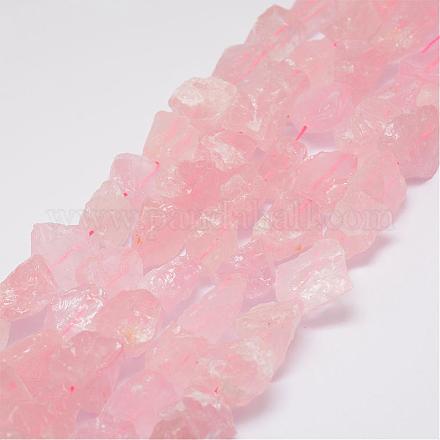 Сырой грубый натуральный розовый кварц бисер прядь G-E343-08-1