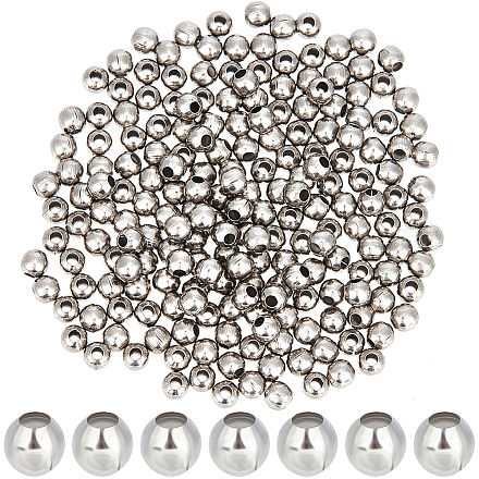CREATCABIN Round 316 Surgical Stainless Steel Spacer Beads STAS-CN0001-40A-1