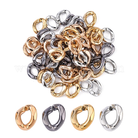 60 pièces 4 couleurs uv placage acrylique anneaux de liaison FIND-FS0001-25-1