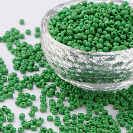 ガラスシードビーズ  不透明な色の種  ラウンド  淡緑色  サイズ：直径約3mm  穴：1mm  約2222個/100g X1-SEED-A010-3mm-47-1