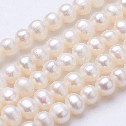 Fili di perle di perle d'acqua dolce coltivate naturali PEAR-F004-08-01-1