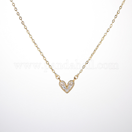 Goldene Halskette mit Herzanhänger aus Edelstahl für Damen WZ0134-2-1