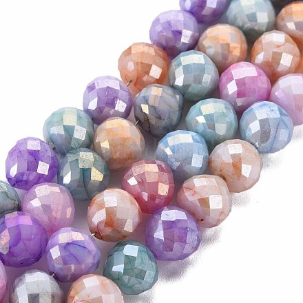 Opaque Baking Painted Crackle Glass Beads Strands X-EGLA-S174-19I-1