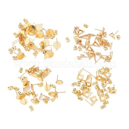 80 шт. 4 стиля фурнитуры для сережек-гвоздиков из нержавеющей стали 201 и 304 STAS-BBC0001-74-1