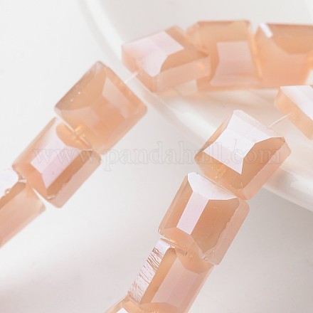 Electroplate Opaque Solid Color Glass Beads Strands EGLA-M020-04-1