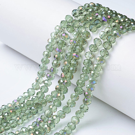 Chapelets de perles en verre transparent électrolytique EGLA-A034-T4mm-F18-1