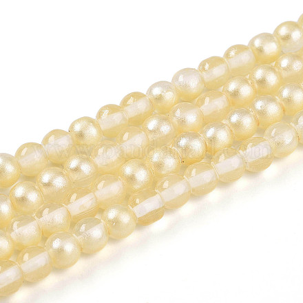 Запекание окрашенные прозрачные стеклянные бусины нити DGLA-N011-4mm-02-1