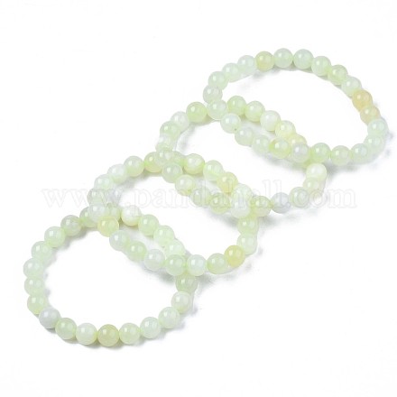 Nouveaux bracelets extensibles naturels en perles de jade BJEW-Q692-44-8mm-1