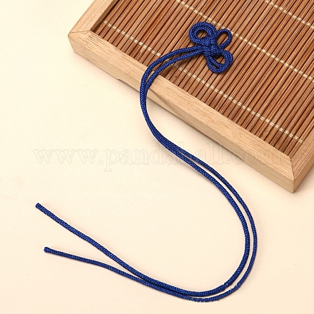 Gros pendentifs en polyester avec pompon à nœud chinois PW-WG21428-06-1