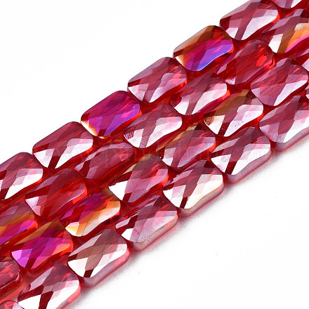 Electroplate Opaque Solid Color Glass Beads Strands EGLA-N002-25-A01-1