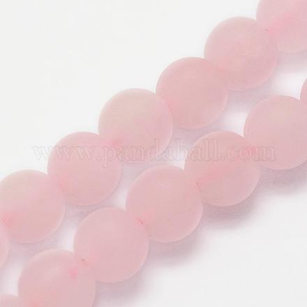 Natürlichen Rosenquarz Perlen Stränge G-K194-8mm-06-1