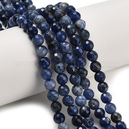 Природный содалит бисер нитей&nbsp;G-C280-B02-6mm-1