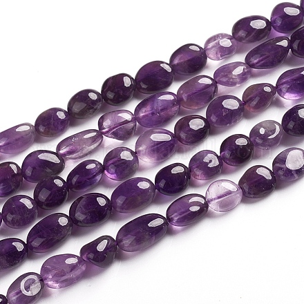 Chapelets de perles en améthyste naturelle G-D0002-B33-1