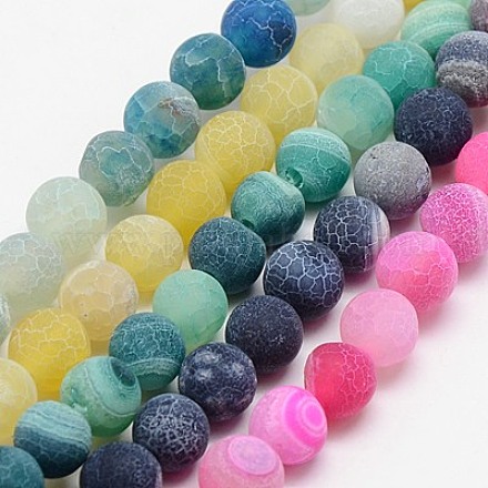 Natural Weathered Agate Beads Strands G-G589-12mm-M-1