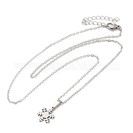 306 Halskette mit Anhänger aus Edelstahl für Damen NJEW-Q772-01P-07-1