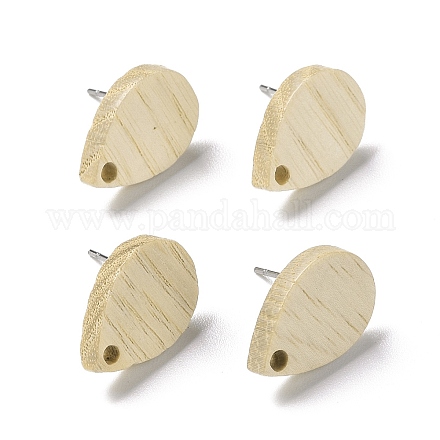 Fornituras de aretes de madera de fresno EJEW-N017-011C-1