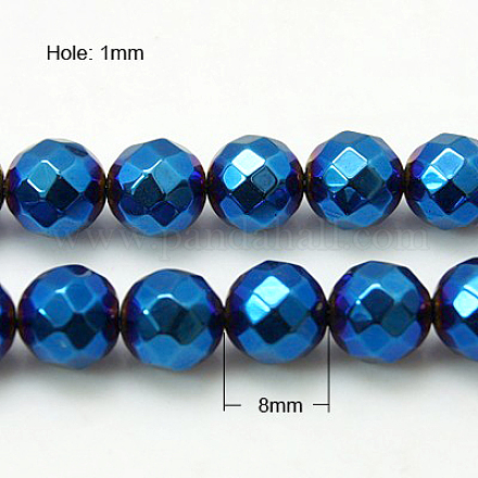 Chapelets de perles en hématite synthétique sans magnétiques G-C018-8mm-1