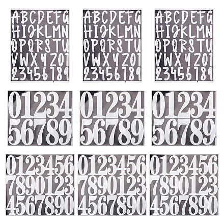 Craspire 12 fogli 3 stili adesivi decorativi adesivi numero lettera in pvc DIY-CP0008-59B-1