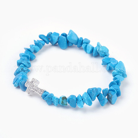 Synthetic Howlite Beads Stretch Bracelets BJEW-JB03926-04-1