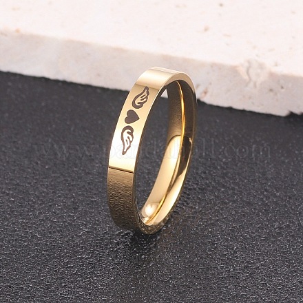 Кольца из нержавеющей стали 304 с узором в виде крыльев сердца FS-WGA5734-17-1