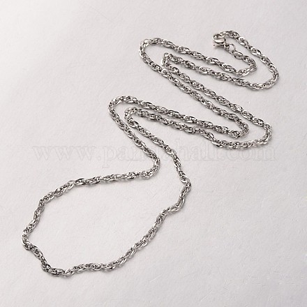 Colliers avec chaîne de corde en 304 acier inoxydable NJEW-F201-10P-1