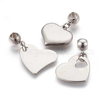 304 Stainless Steel European Dangle Charms Sets PALLOY-JF00364-1