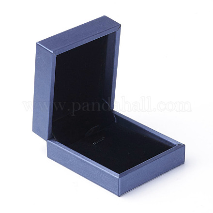 Pu革のペンダントボックス  長方形  藤紫色  7.4x8.5x3.6cm OBOX-G010-03C-1