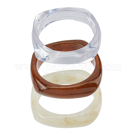 Fibloom 3pcs 3 bracelets en acrylique imitation marbre pour femmes BJEW-FI0001-11-1
