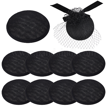 10 шт. круглая основа для шляпы-чародея из искусственной пеньки для шляпного дела&nbsp;AJEW-BC0009-73-1