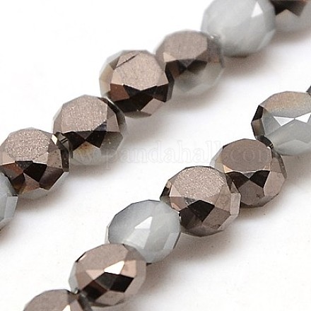 Electroplate Imitation Jade Glass Beads Strands EGLA-J032-8mm-H05-1