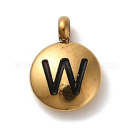 Подвески из нержавеющей стали 304 с черной эмалью STAS-R009-01G-W-1