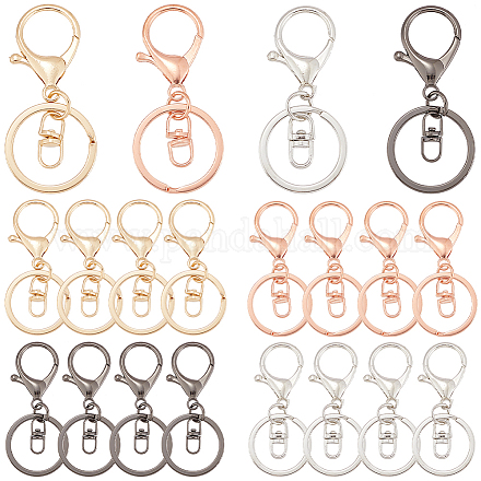 20шт 4 стиля железные с кольцами для ключей из сплава DIY-SP0001-70-1