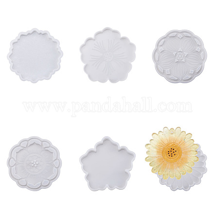 Boutigem 6 pz 6 set di stampi in silicone per tappetini per fiori in stile DIY-BG0001-21-1