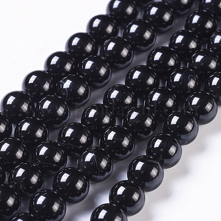 Brins de perles d'onyx noir naturel G-H1567-8MM-1