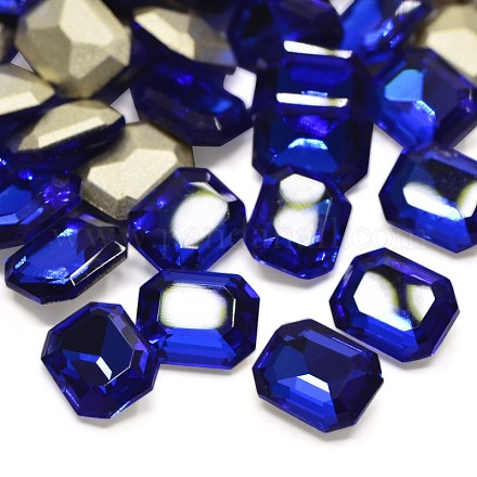 Cabuchones de cristal de facetado rectángulo de rhinestone RGLA-A017-8x10mm-S06-1