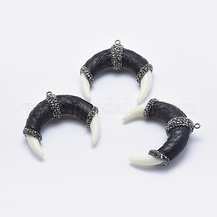 Handmade Snakeskin Leather Resin Pendants RB-A063-D003-A-1