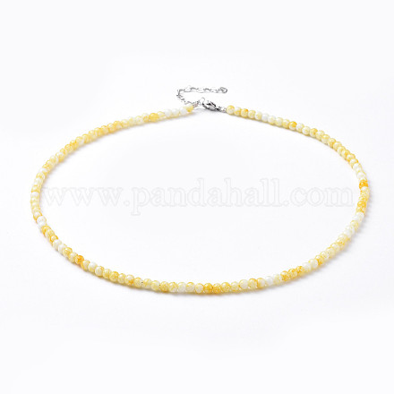 Halsketten aus sprühlackierten Glasperlen NJEW-JN02569-04-1