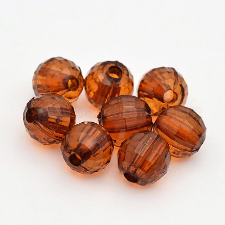Faceted Round Transparent Acrylic Beads TACR-P053-8mm-25N-1