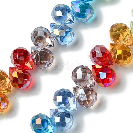 Прозрачные стеклянные бусины гальваническим пряди GLAA-K064-07A-1