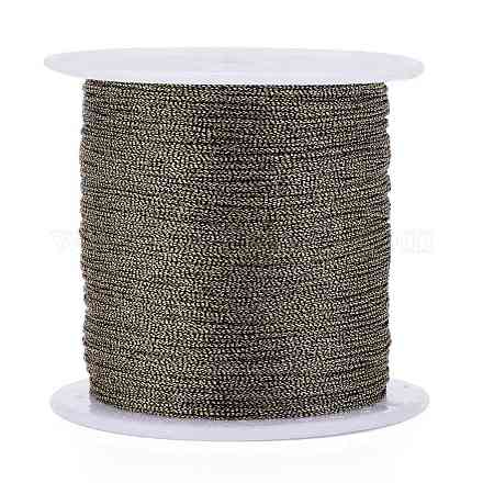 ポリエステル編組メタリック糸  DIYの編みこみのブレスレット作りと刺繡のために  コーヒー  0.4mm  6プライ  約54.68ヤード（50m）/ロール OCOR-I007-B-39-1